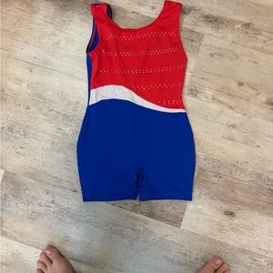 Red white blue gymnastics outfit large 10/12
